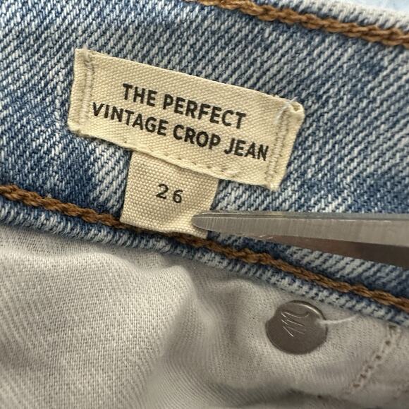 Madewell Jeans Women Size 26 Perfect Vintage Crop Straight High Rise Distressed - Picture 10 of 14